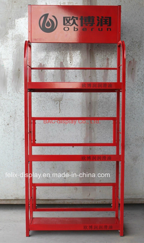 Custom Made Lubricating Oil Display Rack Metal Stand for Promotion