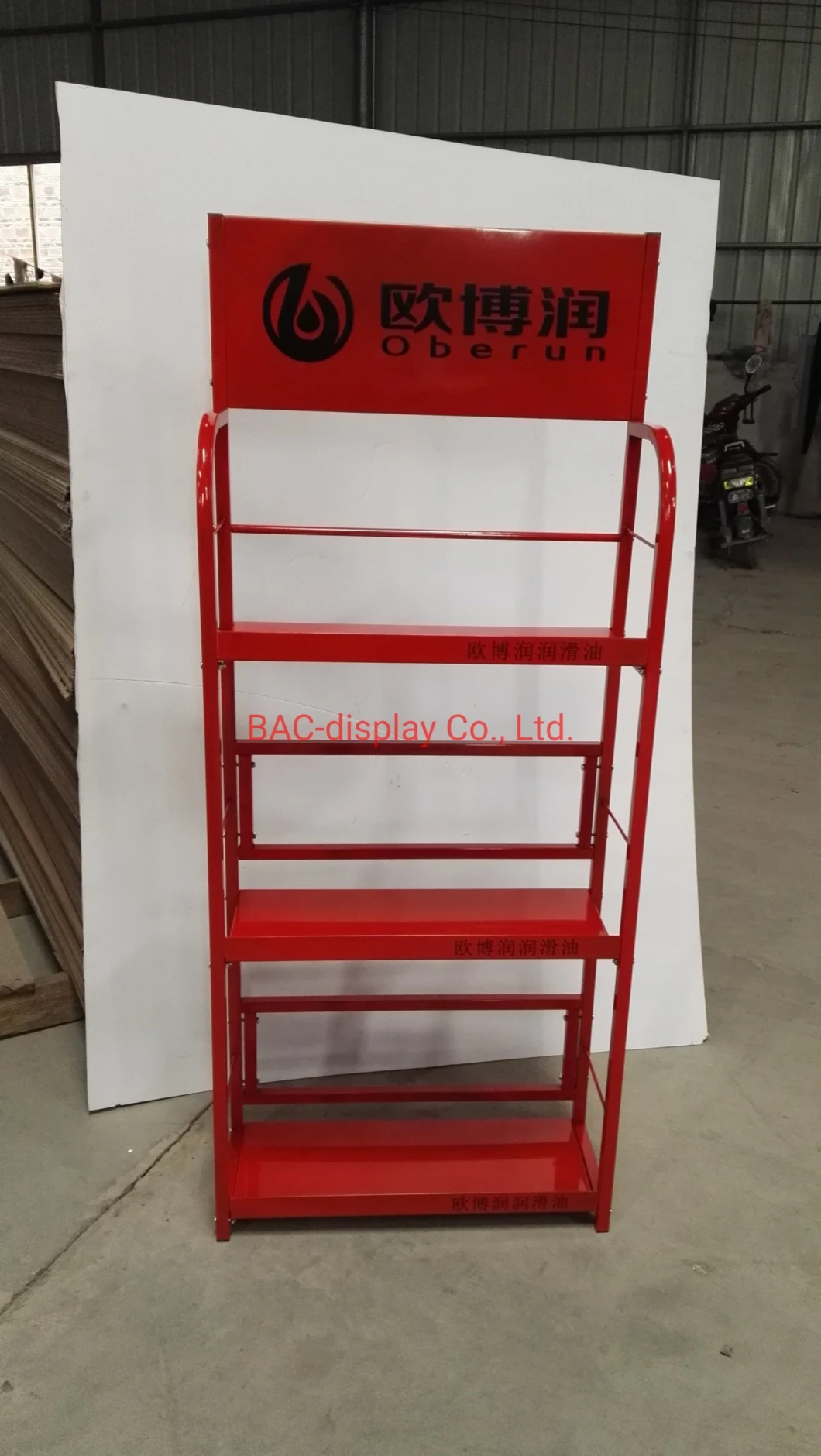 Custom Made Lubricating Oil Display Rack Metal Stand for Promotion