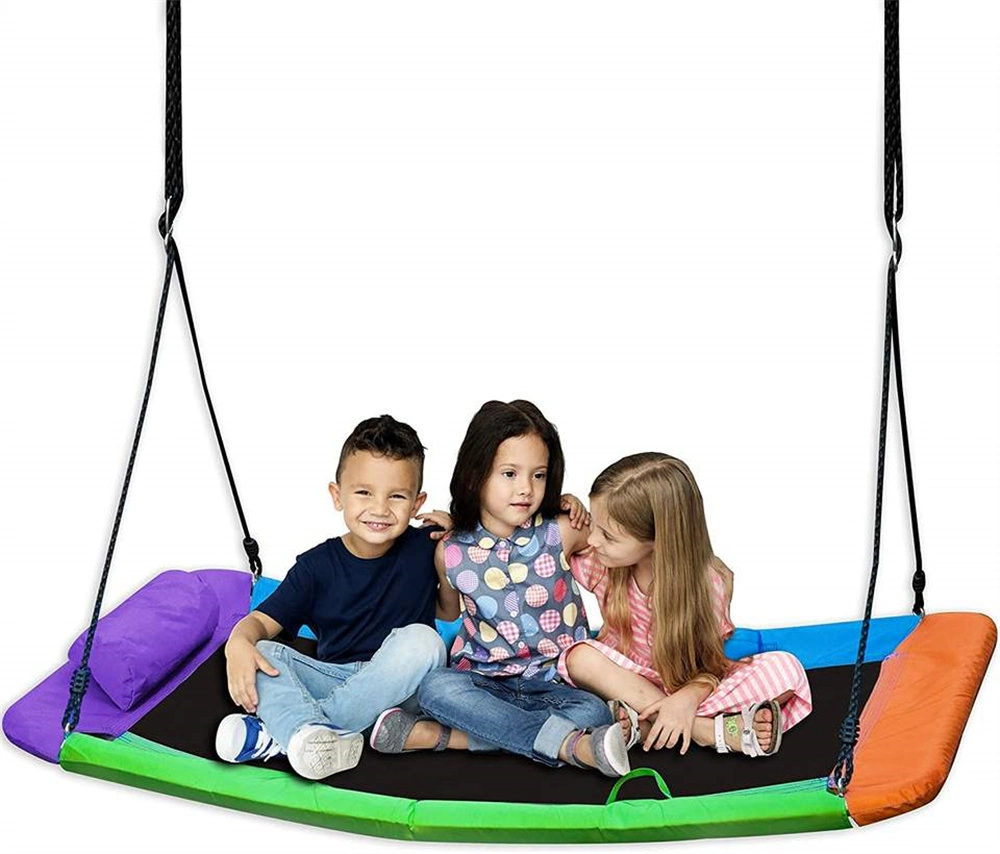 Large Garden Hammock Camping Trampoline Swing for Kids, Adults, with Durable Steel Frame Children Waterproof Adjustable Ropes