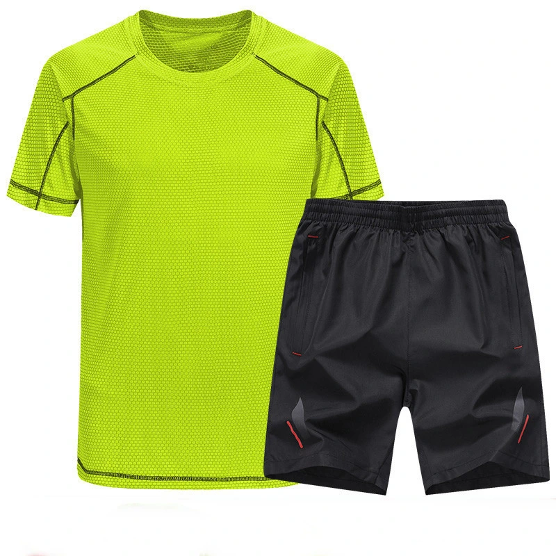 Two Pieces Quick Drying Basketball Sportswear Short Sleeved Fitness Running Quick Drying Sportswear Set