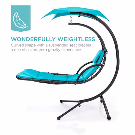 Hängende Chaiselongue aus gebogenem Stahl für den Außenbereich, Schaukel