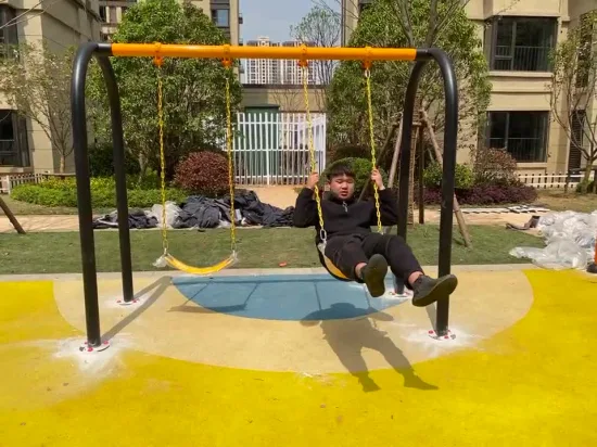 Kinderspielplatz im Freien, verzinkte Stahlmetallschaukel für Vergnügungspark